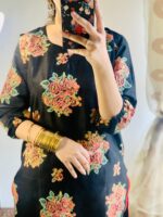 New Gulab 2 Pcs Linen Dress | Rose Print shirt and trouser for girls & Women - Image 20
