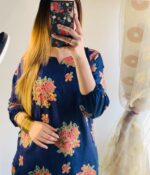 New Gulab 2 Pcs Linen Dress | Rose Print shirt and trouser for girls & Women - Image 22