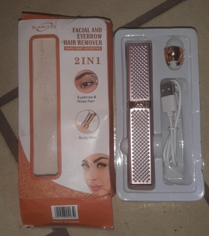 2 in 1 Flawless Facial Hair removal | 2 in 1 Women's Electric Epilator USB Charging Portable Hair Remover Bikini Painless Shaver for Women Body Facial Eyebrow Trimmer(random color ) - Image 2