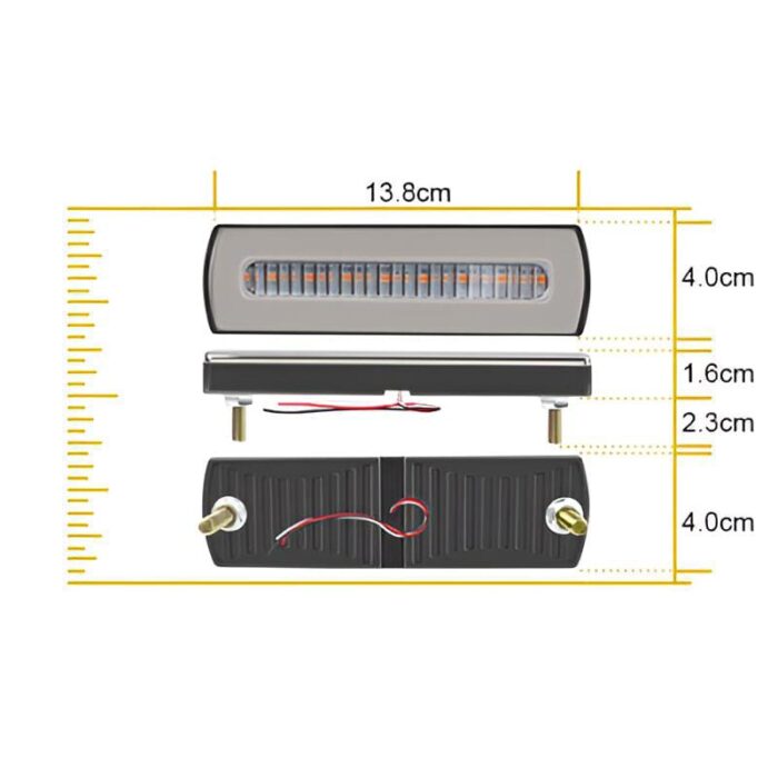 1 pc  LED Motorcycle Light Moto Rear Lights 40 LED Dual Color Light Guide Flow Direction Turning Brake Tail Lamp - Image 6