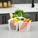 Plastic Bathroom Basket Kitchen Sink Basket Shower Caddy Basket with Compartments,(random color ) - Image 4