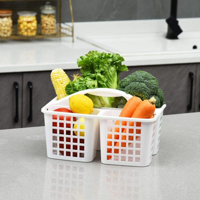 Plastic Bathroom Basket Kitchen Sink Basket Shower Caddy Basket with Compartments,(random color ) - Image 4