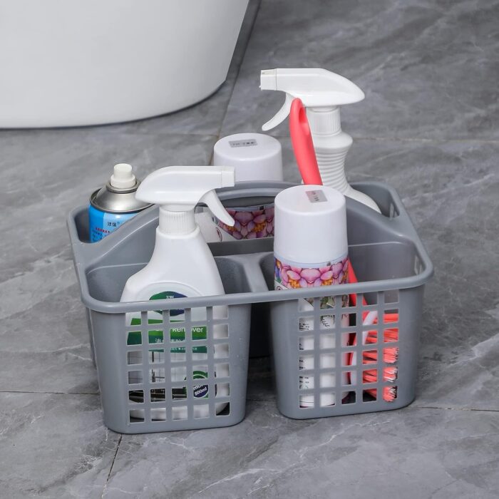 Plastic Bathroom Basket Kitchen Sink Basket Shower Caddy Basket with Compartments,(random color ) - Image 2