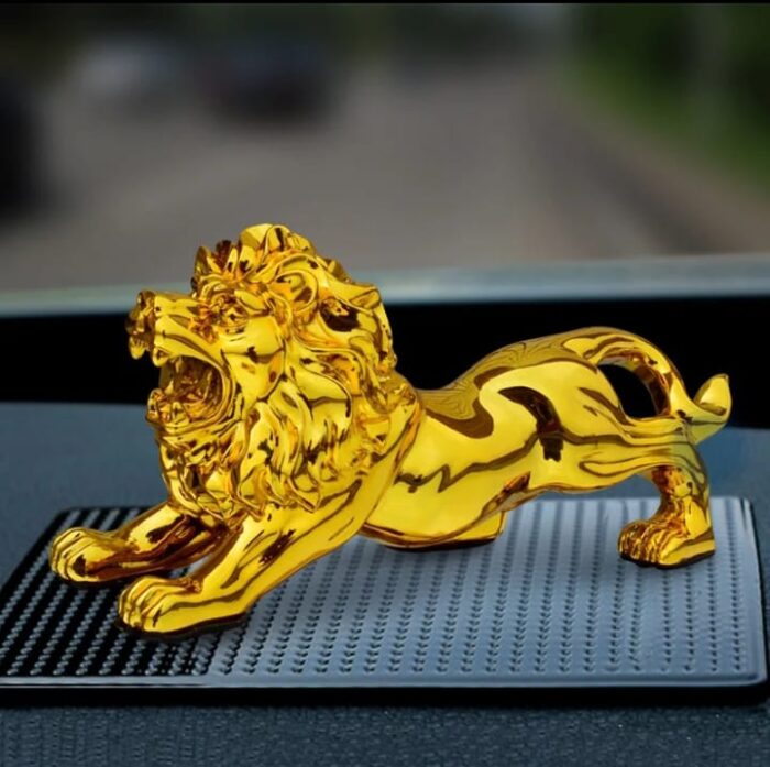 Get Golden Lion Car Dashboard Decoration | Modern Abstract Style Resin Panther Statue | Home Decor Accessories - Image 3
