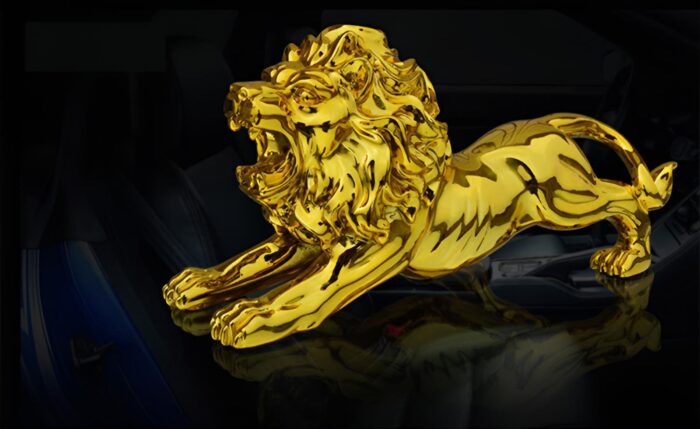 Get Golden Lion Car Dashboard Decoration | Modern Abstract Style Resin Panther Statue | Home Decor Accessories - Image 5