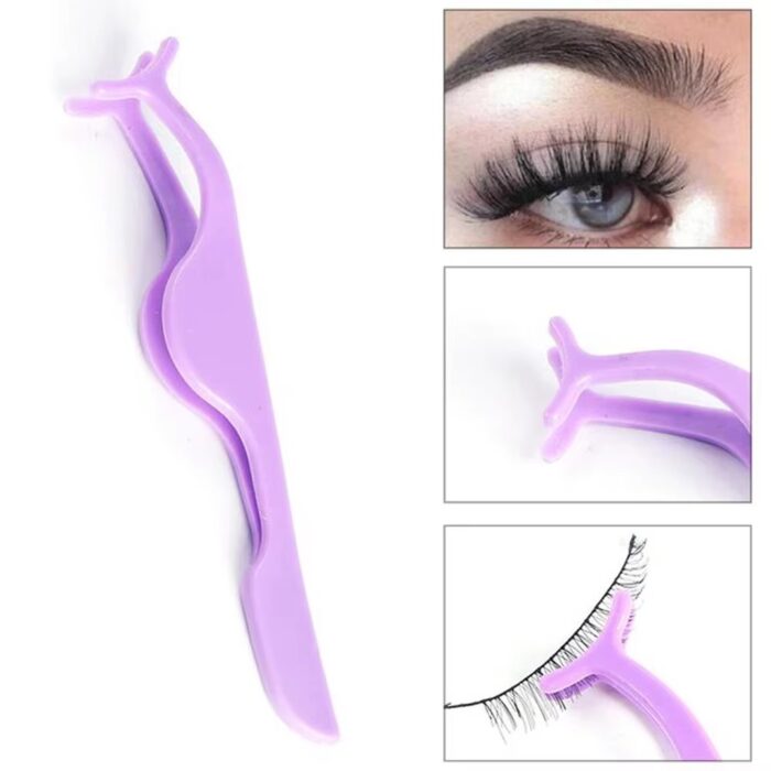 False Eyelash Tweezers Lash Applicator | Eye lash Applicator for girl & women (random color) - Image 1