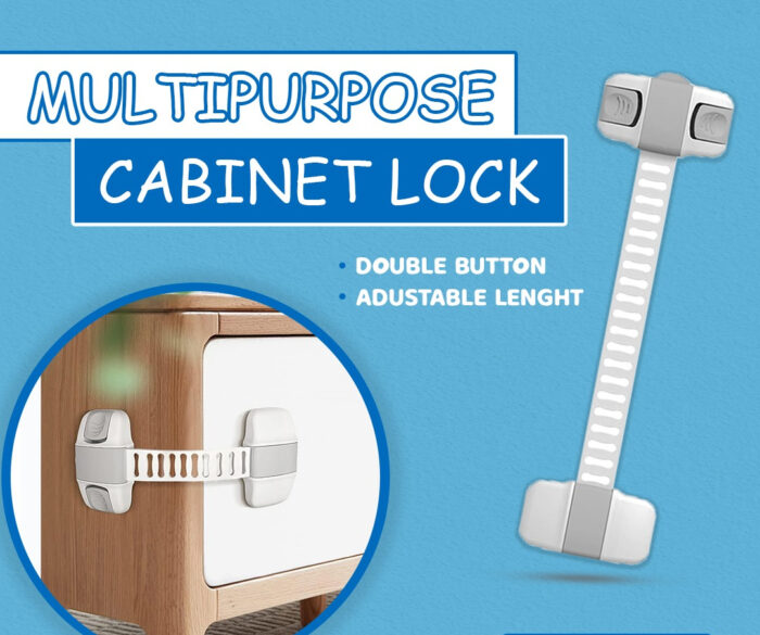 Multipurpose Adjustable and Flexible Baby Safety Latch for Drawers Cabinets etc, - Image 5