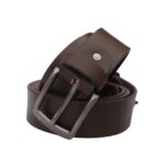 Men Buffalo plain leather belt | Waist Belt for boys & Mens (Dark Brown)