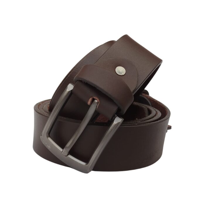 Men Buffalo plain leather belt | Waist Belt for boys & Mens (Dark Brown) - Image 1