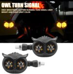 Pack of 2 pcs Owl Style Dual Color Motorcycle Driving Headlight, Turn Signals Light, Fog Lamp for all bikes (Random Color)