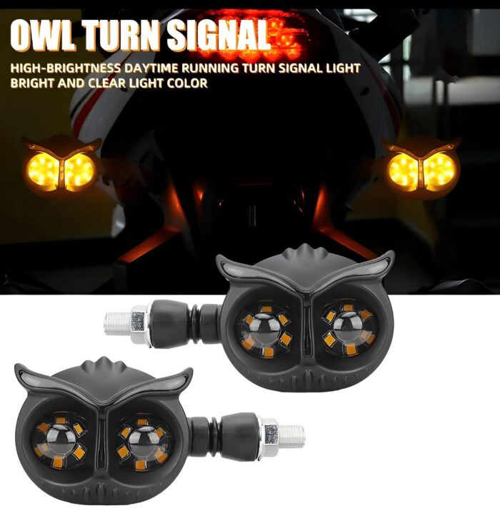 Pack of 2 pcs Owl Style Dual Color Motorcycle Driving Headlight, Turn Signals Light, Fog Lamp for all bikes (Random Color) - Image 1