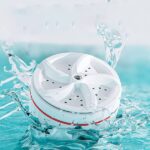 Portable USB Travel Washer | Ultrasonic Rotating Turbine Washing Machine for Socks Underwear Dishes Clothes