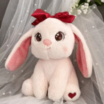 Princess style Bow Bunny Rabbit Plushie | Fluffy & Soft Stuffed Animal Plush Toy For Kids - 22 CM (Random color) - Image 8