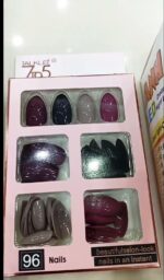 96 PCs nails without glue or sticker (Random Color) - Image 8
