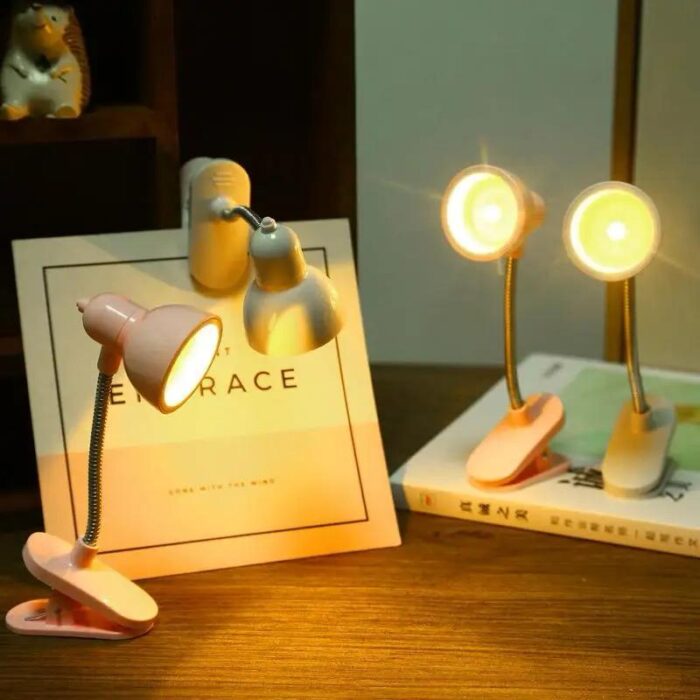 Mini Book Light with Clip Portable LED Reading Lamp Travel Bedroom Night Light Night (Random color) - Image 1