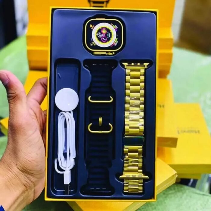 C9 Ultra Max Gold Edition Color Smartwatch 2.1 Inch Screen With Hryfine App - Image 4