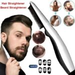Rechargeable Hair Curler Beard Shawl Comb Multi functional Hair Straightener Comb Brush - Imported