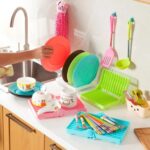 Small Kitchen Foldable Dish Plate Drying Rack | Multipurpose Space Saving Storage Organizer Plastic Rack (Random color) - Image 6