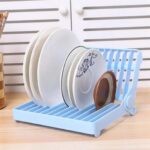 Small Kitchen Foldable Dish Plate Drying Rack | Multipurpose Space Saving Storage Organizer Plastic Rack (Random color) - Image 3
