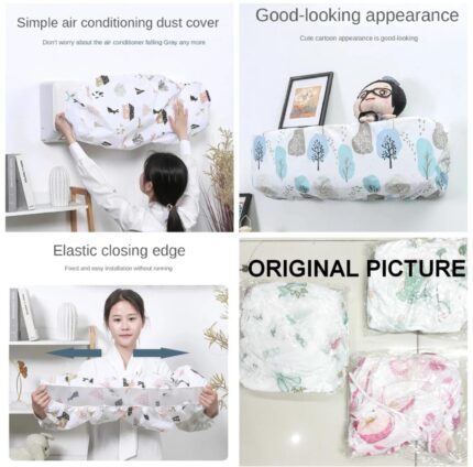 Ac Protective Dust Cover  Cute Cartoon Printing Dust Cover for air condition (Random design & Color)1 ton