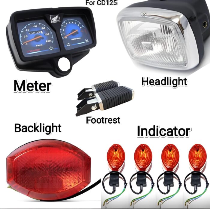 CD125 Bike Parts Set (Meter, Headlight, Backlight, Indicators, Footrest) For all motorcycle CD125 - Image 1