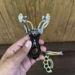 The Ultimate Slingshot Lot Imported Full Stainless Steel Body Laser Slingshot with Flat Rubber Band (Random design) - Image 2