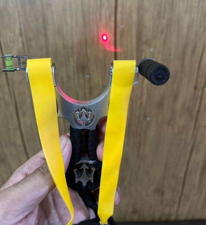 The Ultimate Slingshot Lot Imported Full Stainless Steel Body Laser Slingshot with Flat Rubber Band (Random design) - Image 4