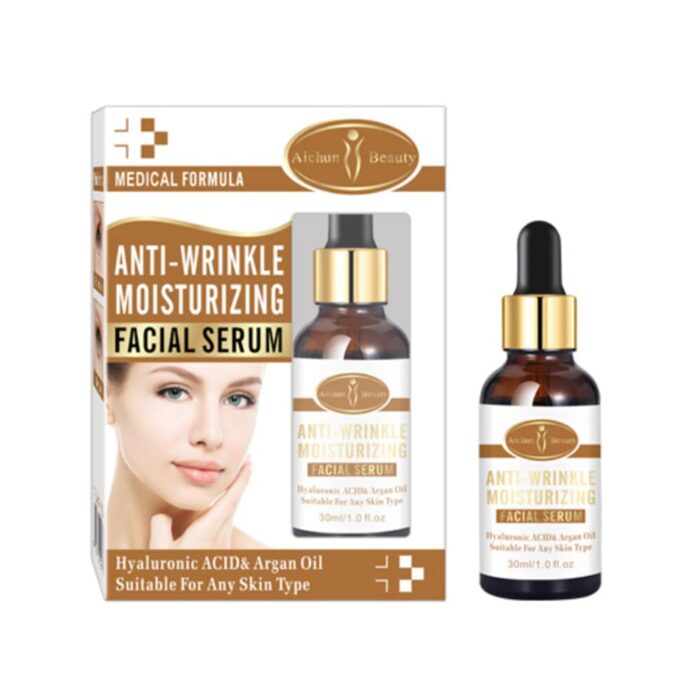 AICHUN BEAUTY Anti-Wrinkle Moisturizing Facial Serum - Hyaluronic Acid, Argan Oil - 2in1 Care - 30ml - Image 4
