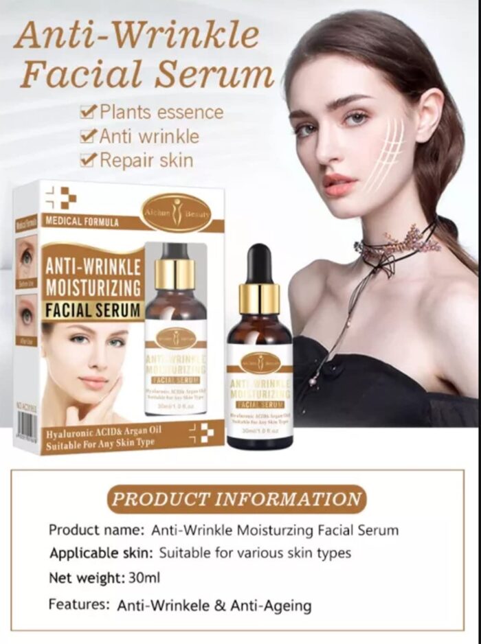 AICHUN BEAUTY Anti-Wrinkle Moisturizing Facial Serum - Hyaluronic Acid, Argan Oil - 2in1 Care - 30ml - Image 3