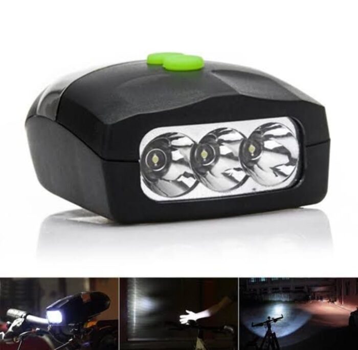 3 LED Bicycle Front Head light & bell siren alarm hooter / cycle light generic - Image 4