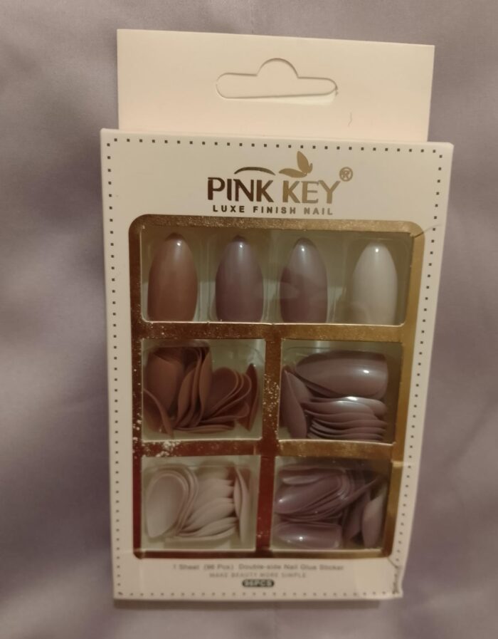 96 PCs Nude Colors Nail Pack Without Glue Or Sticker (random Color) - Image 1