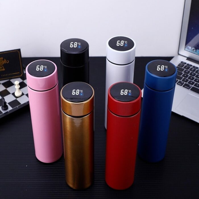 Temperature Display Vacuum Insulated Water Bottle Thermo Flask Made of Premium Stainless Steel Coffee Cup (Random Color) - Image 1
