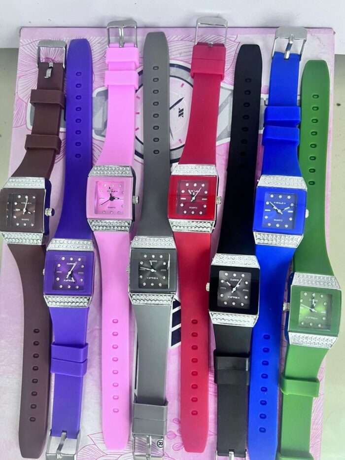NEW STYLE LADIES RUBBER STRAP WATCH (random color) (without box ) - Image 1