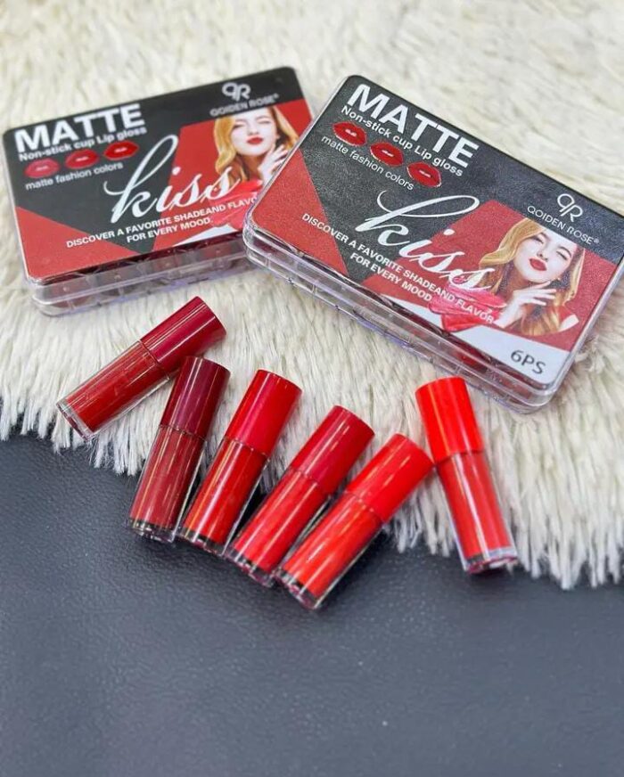 (pack of 6 )  Qoiden Rose Kiss Matte Lip Gloss - Image 1