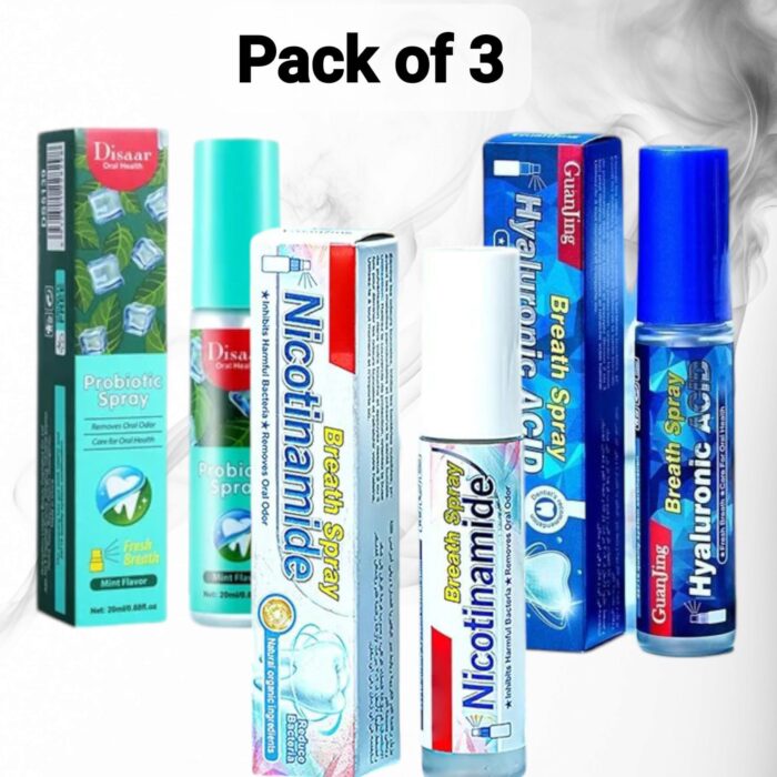 (pack of 3 ) Mouth Spray | 20ml Natural Breath Freshener Portable ,Mouth Freshener Spray - Image 1