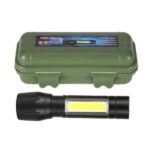 USB Charging XPE+COB LED Flashlight Lamp Torch With Clip Three Mode Zoomable Lamp Built in Battery with Box - Image 2