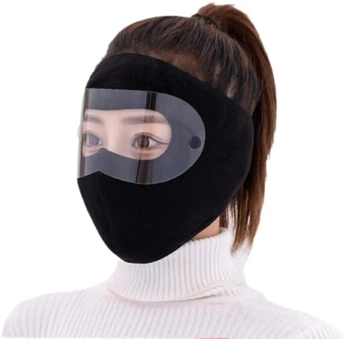 Windproof Anti Dust Full Face Masks Cycling Ski Breathable Masks Eye HD Anti Fog Goggles Hood Cover Winter Warm Hat Caps (Random Color) - Image 5
