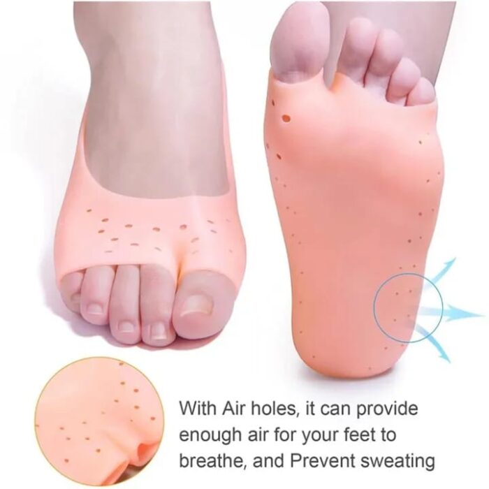 Silicone Gel Moisturizing Socks, Non-Slip Socks, Cracked Foot Prevention Socks, Foot Care Tool with Breathable Hole - Image 3