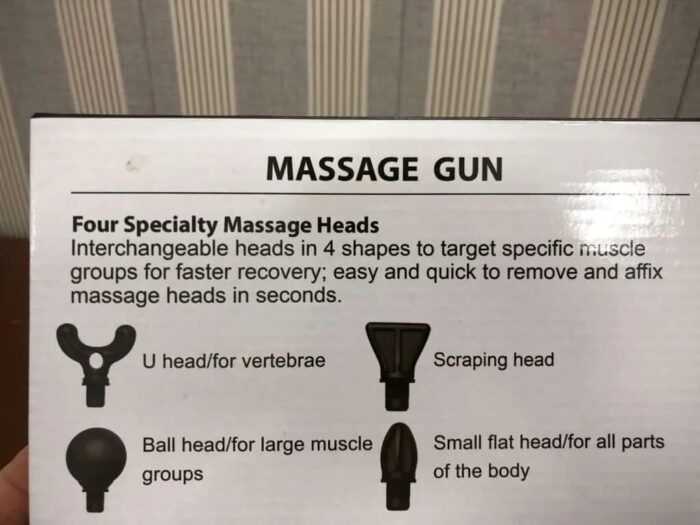 4 in 1 Compact Gun Massager | 5 Speed Levels | Portable Rechargeable Handheld Muscle Pain Reliever Device (Random color) - Image 18