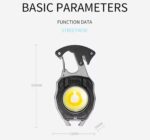 Multifunction Keychain COB Work Lights Strong Magnet Mini Torch with Cigarette Lighter Screwdriver USB Rechargeable Flashlight (Random color) - Image 7