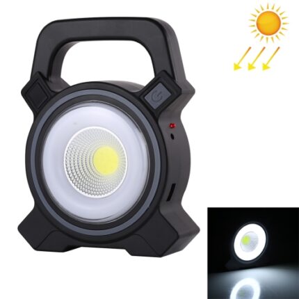JY-819A 10W Solar Rechargeable White Light COB LED Work Light, Handheld Camping Lamp with Solar Panel