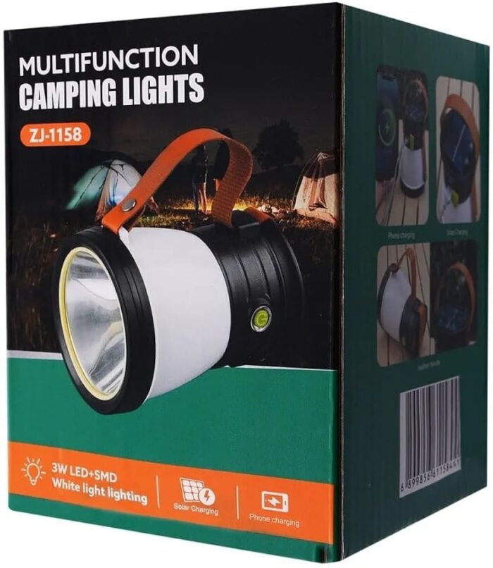 Emergency Light Multifunctional Camping Lantern Lamp, Black and White - ZJ-1158 - Image 1