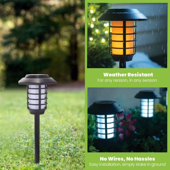 2 in 1 Solar Flame Lamp | Outdoor Led Waterproof Decoration Garden Lawn Light - Image 3