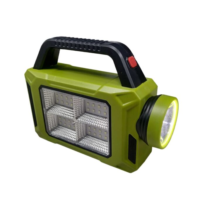 Rechargeable LED flashlight with solar panel - 6689A (Random color) - Image 1