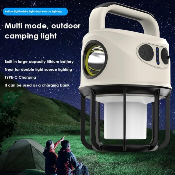 WhatsApp-Image-2024-10-29-at-3.51.33-PM.jpeg Portable Camping Lights with 4 Lighting Modes, Torch Mode, USB Rechargeable Camping hiking Lantern with Hook, Waterproof Tent Light - Image 1