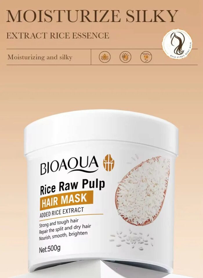 Bioaqua Rice Raw Pulp Hair Mask 500g - Image 4