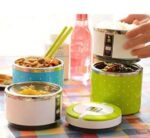 Stainless Steel Single Layered Lunch Box  For Kids and Adults (random color) - Image 2