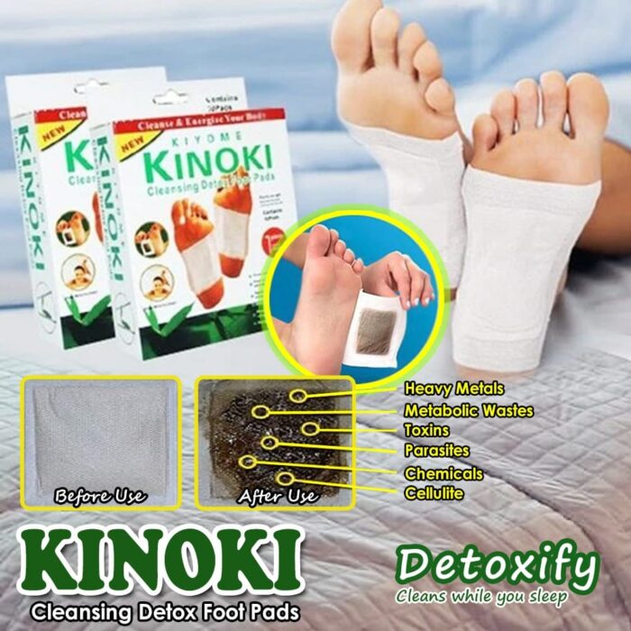 Kiyome Kinoki Cleansing Detox Foot Pads Toxins Stress Relief||Remove Toxins and Rest||Pain Free Foot Pads for Release Body||Activating cell simproving Functions of vital organs (10 Pcs Box) - Image 1