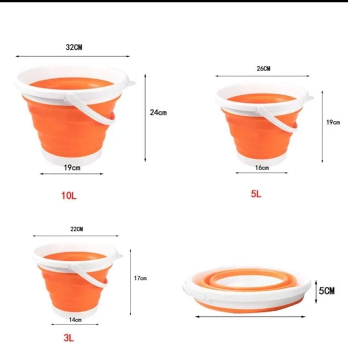 Silicon Folding Bucket Foldable Bucket With Handle 5 Litre Random Color - Image 2