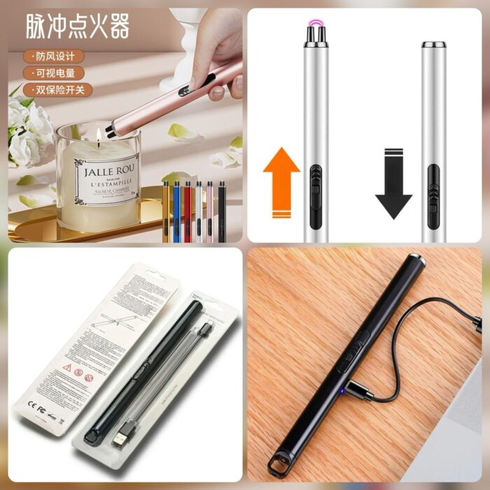 Push up Arc USB Rechargeable Lighter  (Random color) - Image 1